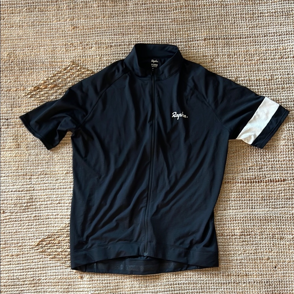 Rapha Black Cycling Jersey with White Accent (XL)